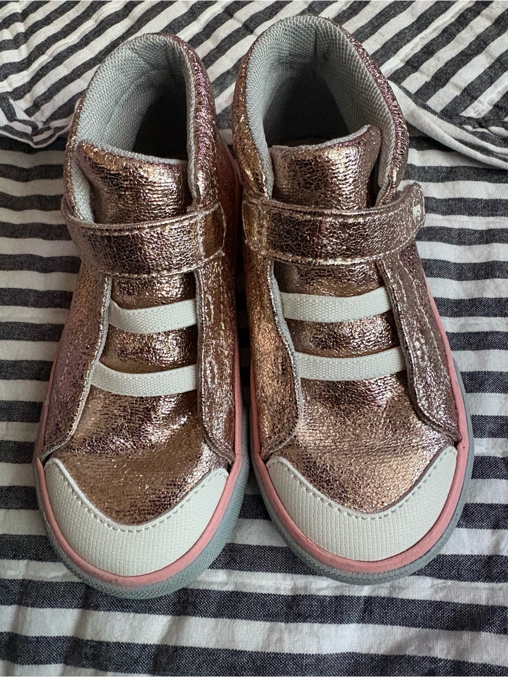 See Kai Run Rose Gold Glitter High-Top Sneakers for Kids